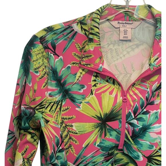 Tommy Bahama Half Zip Golf Top Womens Size Small Tropical Floral UPF 50+ Sporty - Picture 3 of 10